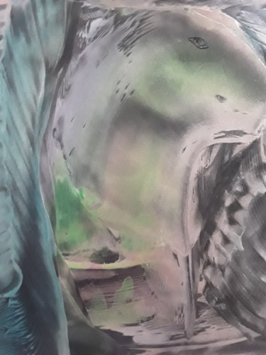 Arts numériques intitulée "Dino in the mist" par Heather Prosser, Œuvre d'art originale, Encaustique