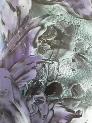 Digitale Kunst getiteld "Purple teddy" door Heather Prosser, Origineel Kunstwerk, Encaustiek