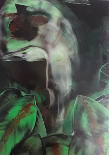 Arte digitale intitolato "Toxic chick" da Heather Prosser, Opera d'arte originale, Encausti