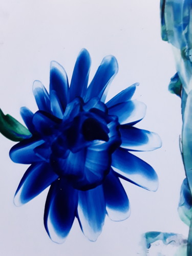 Arts numériques intitulée "Blue flower" par Heather Prosser, Œuvre d'art originale, Peinture numérique