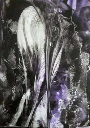 Digital Arts titled "Black swirl 2" by Heather Prosser, Original Artwork, Encaustic