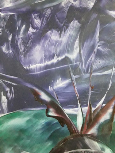 Digitale Kunst mit dem Titel "Purple cave" von Heather Prosser, Original-Kunstwerk, Enkaustik