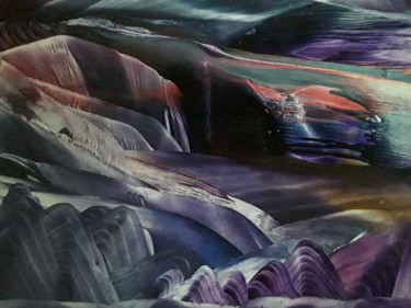 Digitale Kunst mit dem Titel "Aurora  landscape" von Heather Prosser, Original-Kunstwerk, Enkaustik