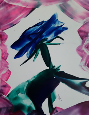 Digitale Kunst getiteld "Blue rose" door Heather Prosser, Origineel Kunstwerk, Digitaal Schilderwerk
