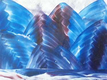 Digitale Kunst getiteld "Blue  crystals" door Heather Prosser, Origineel Kunstwerk, Digitaal Schilderwerk