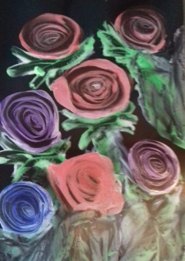 Arts numériques intitulée "Swirly Rose's" par Heather Prosser, Œuvre d'art originale, Encaustique