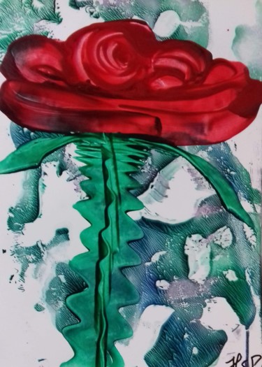 Цифровое искусство под названием "Jelly rose" - Heather Prosser, Подлинное произведение искусства, Энкаустический