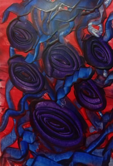 Digital Arts titled "Purple maze" by Heather Prosser, Original Artwork, Encaustic