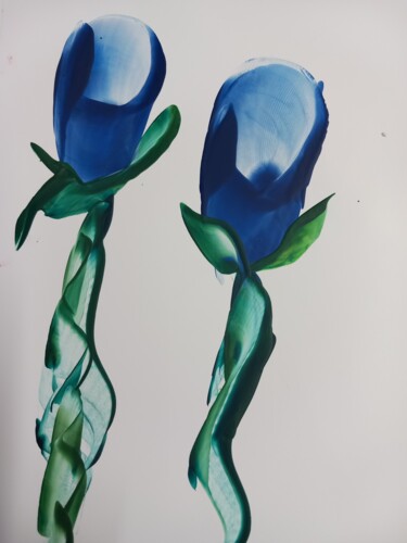 Digitale Kunst getiteld "Blue swing" door Heather Prosser, Origineel Kunstwerk, Digitaal Schilderwerk