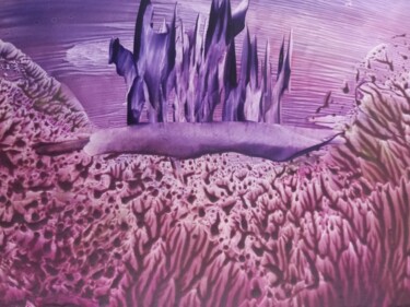 Arte digital titulada "Purple wolves 💜" por Heather Prosser, Obra de arte original, Encáustico