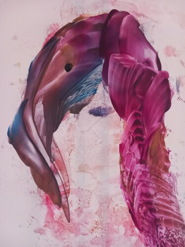 Digitale Kunst mit dem Titel "Flaming" von Heather Prosser, Original-Kunstwerk, Enkaustik
