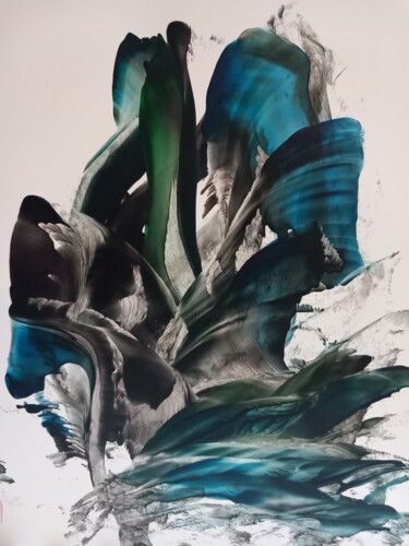 Цифровое искусство под названием "Feeling  blue" - Heather Prosser, Подлинное произведение искусства, Энкаустический
