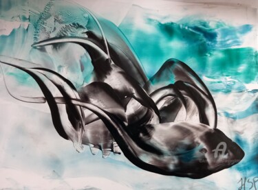 Digital Arts titled "Deep dive" by Heather Prosser, Original Artwork, Encaustic