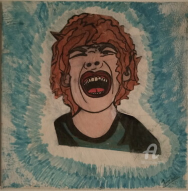 Painting titled "Blue Scream" by Skylor Timeless, Original Artwork, Marker