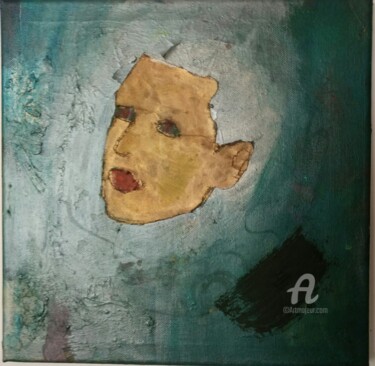 Painting titled "Goldenface" by Skylor Timeless, Original Artwork, Acrylic
