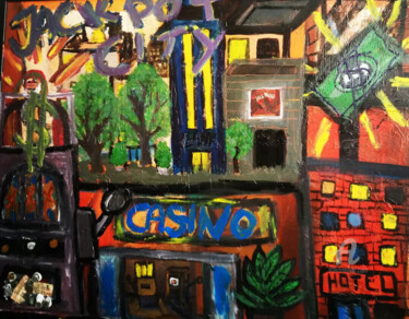 Painting titled "Jackpot City" by Skylor Timeless, Original Artwork, Acrylic