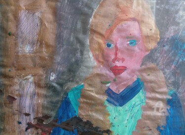 Painting titled "A young man in the…" by Skylor Timeless, Original Artwork, Watercolor