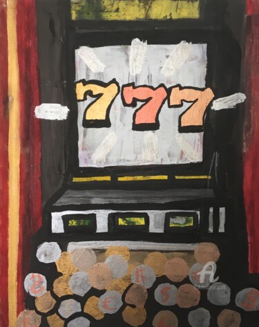 Painting titled "The Lucky Seven" by Skylor Timeless, Original Artwork, Acrylic