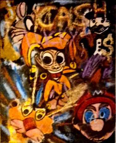 Painting titled "Pink and Friends" by Skylor Timeless, Original Artwork, Acrylic