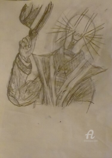 Tekening getiteld "Mr Light-On" door Skylor Timeless, Origineel Kunstwerk, Potlood