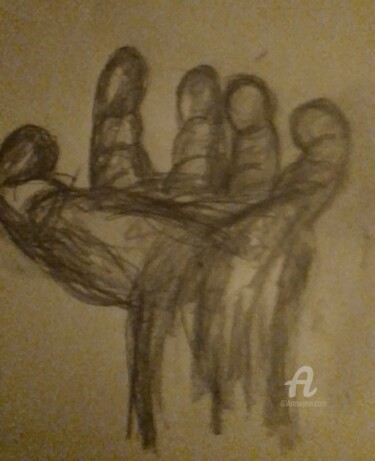 Printmaking titled "THE HAND" by Skylor Timeless, Original Artwork, Pencil
