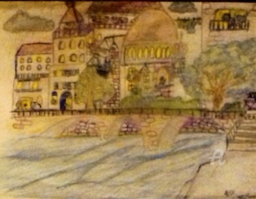 Картина под названием "History-Monument's" - Skylor Timeless, Подлинное произведение искусства, Цветные карандаши
