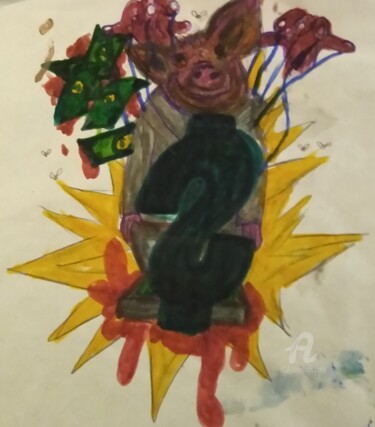 Peinture intitulée "HE" par Skylor Timeless, Œuvre d'art originale, Crayon