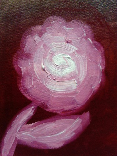 Pintura titulada "White flower" por Anton White, Obra de arte original, Oleo