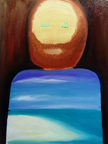 Schilderij getiteld "Le Giocondar" door Anton White, Origineel Kunstwerk, Olie