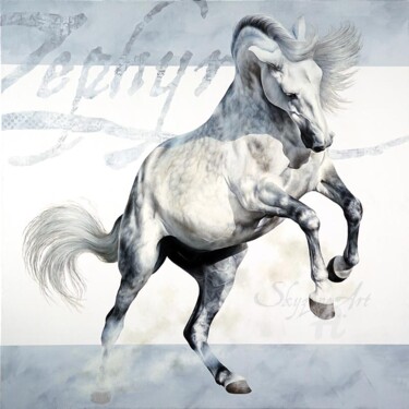 "Horse rearing paint…" başlıklı Tablo Skyzune Art tarafından, Orijinal sanat, Petrol