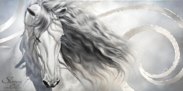 Painting titled "Horse painting art…" by Skyzune Art, Original Artwork, Oil