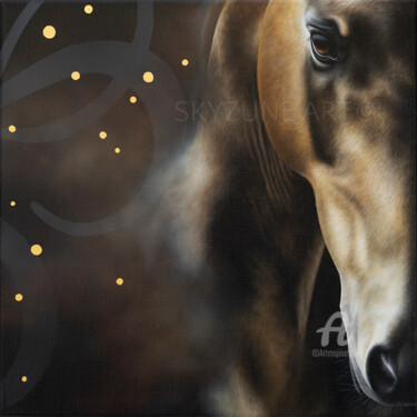 Peinture intitulée "PHAETON Horse paint…" par Skyzune Art, Œuvre d'art originale, Huile Monté sur Châssis en bois