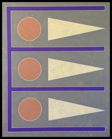Painting titled "Three Triangles" by Paul Slack, Original Artwork, Acrylic