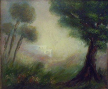 Pittura intitolato "Casetta bianca" da Liana Barbato, Opera d'arte originale
