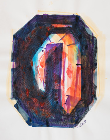Картина под названием "кристалл  с утратой" - Slava Khomutov, Подлинное произведение искусства, Акрил