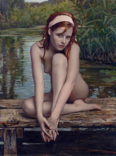 Painting titled "Mila" by Slava Groshev, Original Artwork, Oil