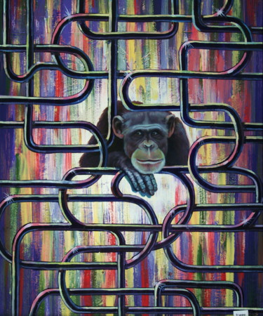 Картина под названием "узник" - Вячеслав Милов, Подлинное произведение искусства, Масло
