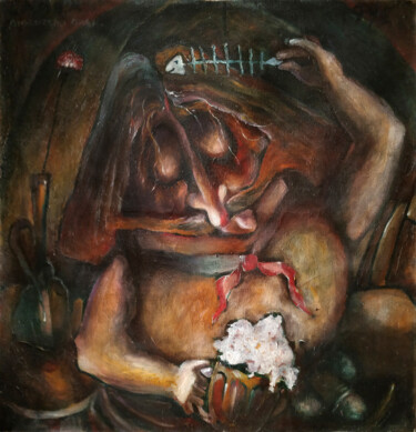 Painting titled ""Beer Lovers"" by Vyacheslav Kostyuchenko, Original Artwork, Oil