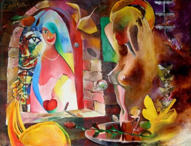 Painting titled "“The First Dream of…" by Vyacheslav Kostyuchenko, Original Artwork, Oil