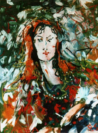 Painting titled ""Fortune Teller"" by Vyacheslav Kostyuchenko, Original Artwork, Oil
