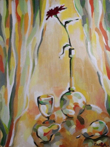 Painting titled ""Sunny still life"" by Vyacheslav Kostyuchenko, Original Artwork, Oil