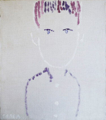 Peinture intitulée ""Portrait of a boy…" par Vyacheslav Kostyuchenko, Œuvre d'art originale, Huile