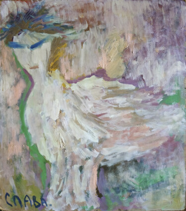 Pittura intitolato "“Bird Sirin”" da Vyacheslav Kostyuchenko, Opera d'arte originale, Olio
