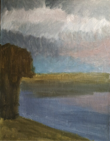 Schilderij getiteld "After a thunderstorm" door Vyacheslav Kostyuchenko, Origineel Kunstwerk, Olie