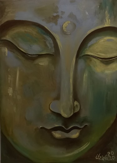 Malerei mit dem Titel "Buddha" von Irina Ibragimova, Original-Kunstwerk, Öl
