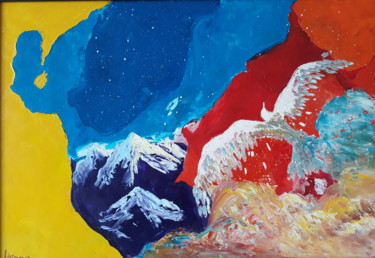 Pittura intitolato "La libertad es como…" da Irina Ibragimova, Opera d'arte originale, Olio