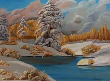 "First snow" başlıklı Tablo Irina Ibragimova tarafından, Orijinal sanat, Petrol Ahşap Sedye çerçevesi üzerine monte edilmiş