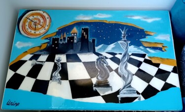 Художественная композиция под названием "Chess game. Bedside…" - Irina Ibragimova, Подлинное произведение искусства, Мебель