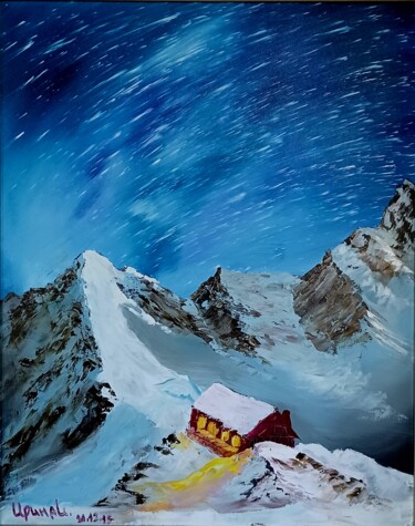 Картина под названием "House in the mounta…" - Irina Ibragimova, Подлинное произведение искусства, Масло Установлен на Дерев…