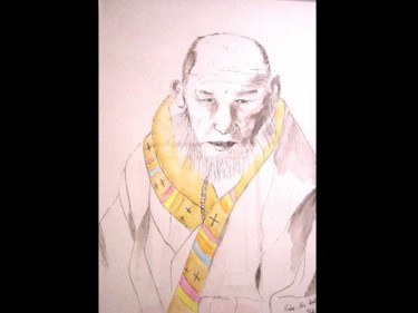 Drawing titled "XIAHE" by Sandrine Lopez De Arias - Sla, Original Artwork